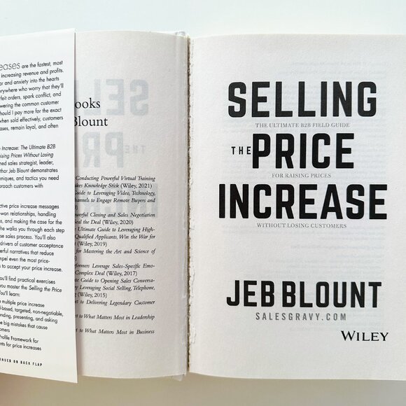 BUSINESS ECONOMICS SALES Hardcover: Selling the Price Increase by Jeb Blount EUC - Picture 3 of 3